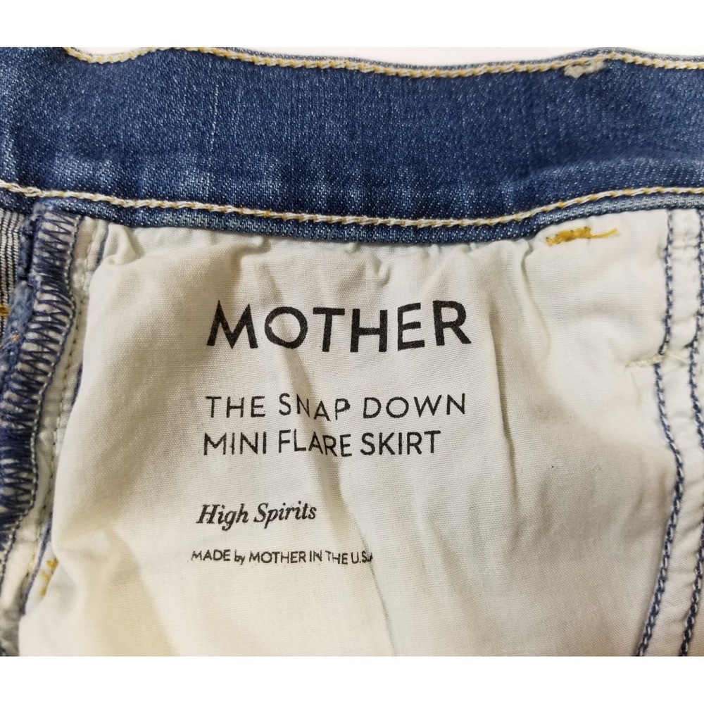 🆕 MOTHER x Miranda Kerr The Snap Down Mini Flare Skirt High Spirits 27 $198 - Picture 13 of 16